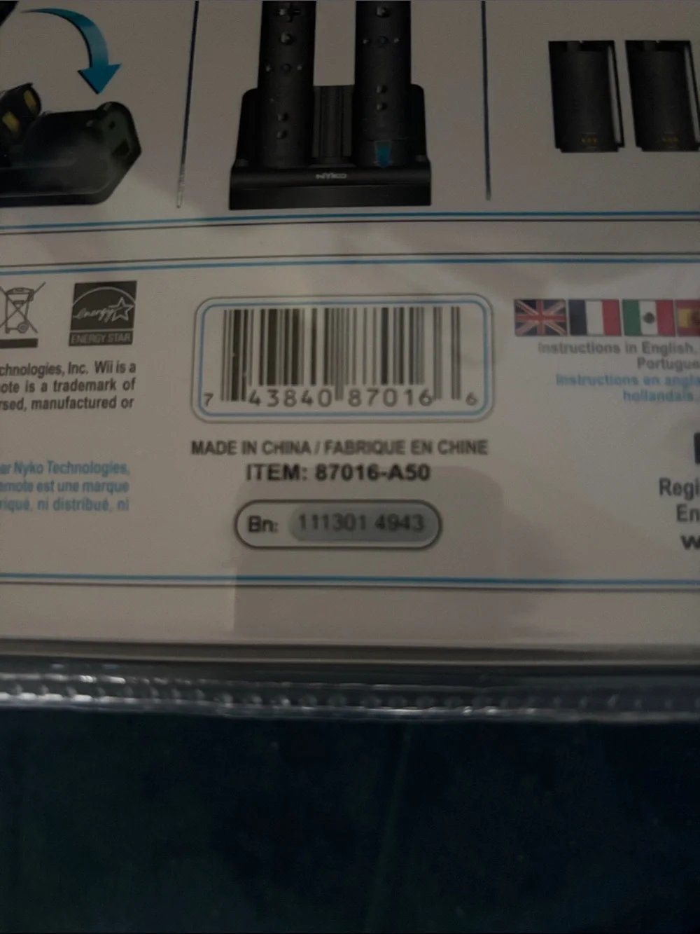 Nintendo Wii Black Charging Station with Rechargeable Battery Packs Brand New